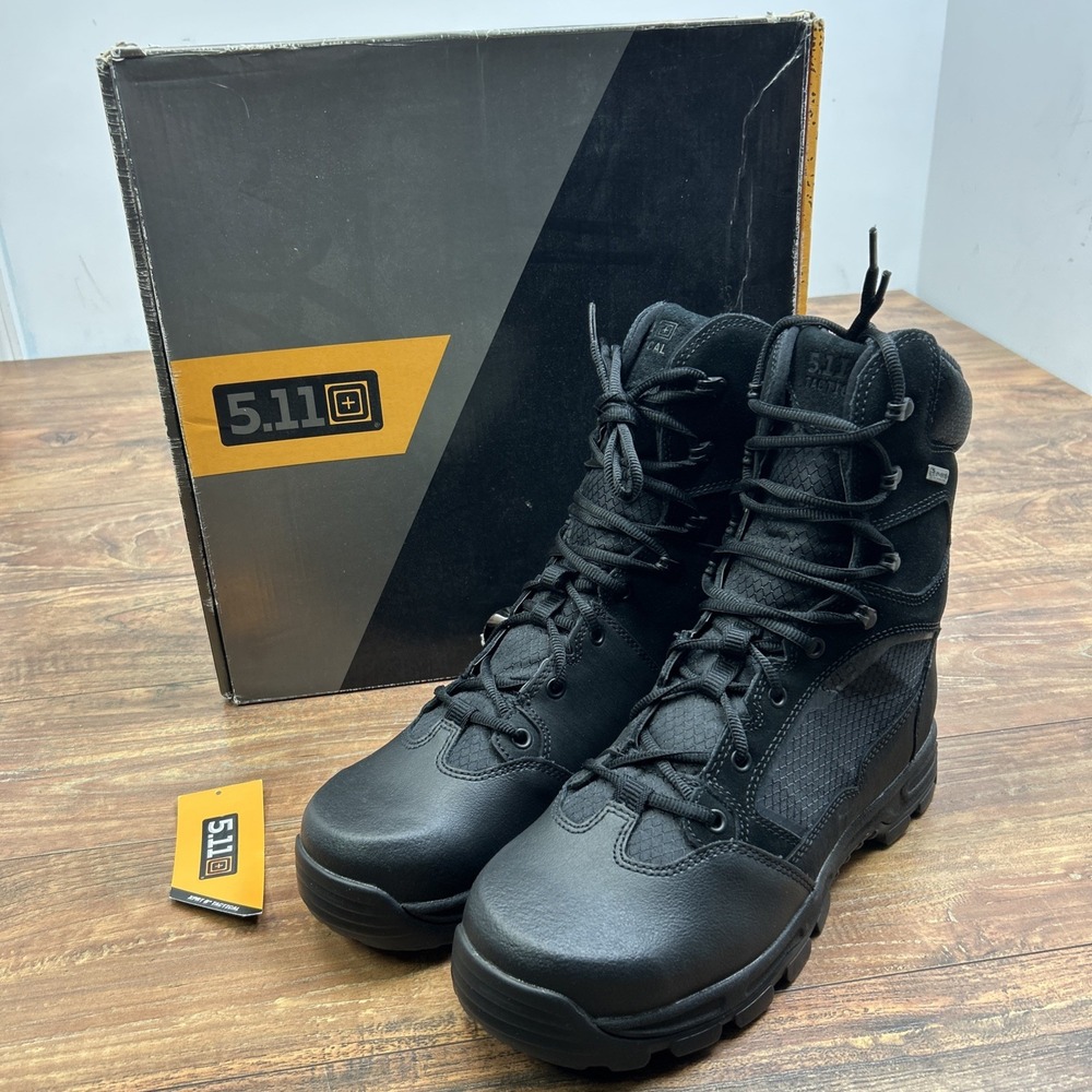 5.11 Tactical XPRT Black Leather 8" Boots‎ Combat Mens US 10.5 R Waterproof NEW